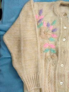 Cream Sweater With Embroidery