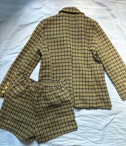 matching tweed blazer and shorts