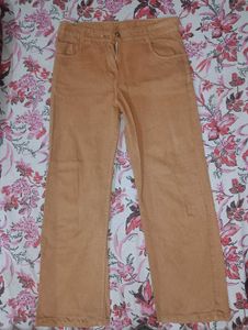 Tan Corduroy Pants - Wide Leg