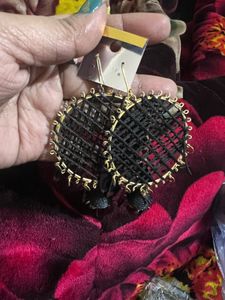 Stylish Black Dangle Earrings