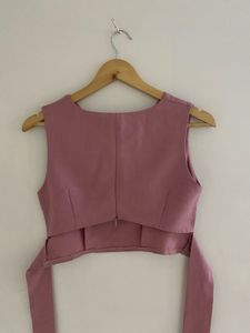 Mauve back bow Crop Top