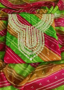Bandhani Gota Patti Mirror Work Dress Material