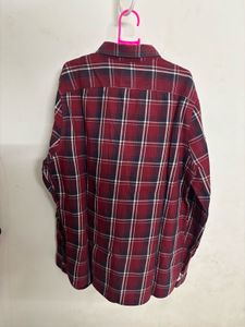 Wrong Burgundy Plaid Flannel Shirt