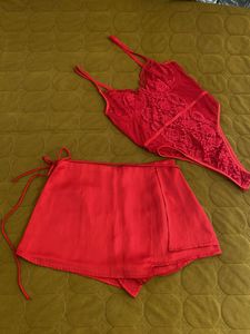 savana Red Lingerie Set bust 32 waist 28