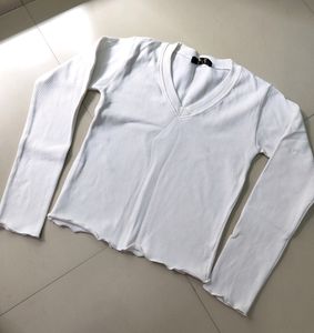 Plain White V-Neck Tshirt For Women