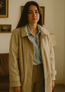 Beige Oversized Trench Coat