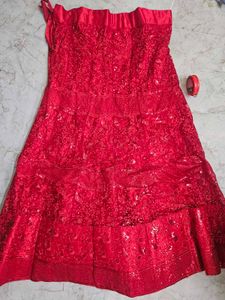 Red Embroidered Lehenga Choli❤️