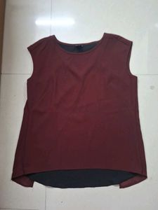 Maroon Sleeveless Top