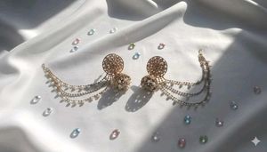 Elegant Jhumka Earrings with Pearl Details
