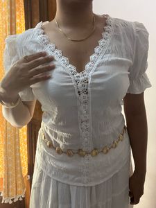 Puff Sleeve White Top