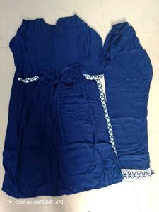 Navy Blue Embroidered Salwar Kameez Naira Cut