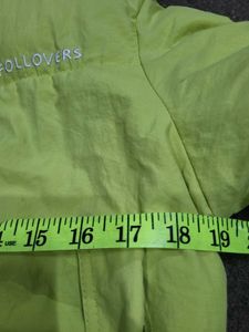 BERSHKA Lime Green Puffer Jacket