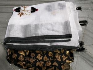 New Pure Cotton Saree New Saree With Blouse Design Inpoted Saree Embroidery Work Saree New Saree