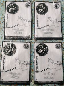Geet Premium White Vests For Men