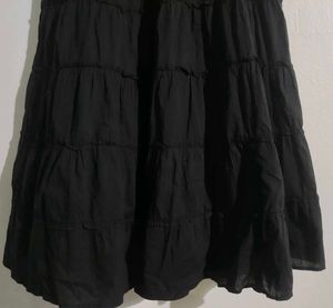 Elegant Black Tiered Skirt