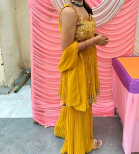 Price Drop On Mustard Yellow Sharara For Hald