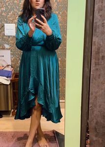 Forever New Audrey Petite Wrap Satin Midi Dress