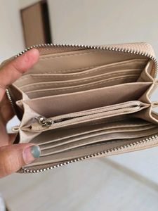 MANGO Croc Effect Beige Wallet