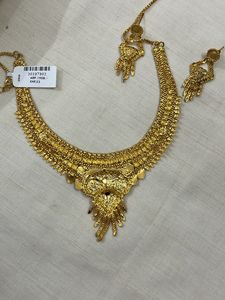 Gold Polish necklace Set With Earrings