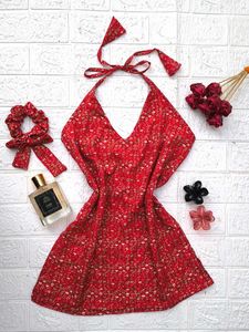 Festive Halter Neck Short Kurti🎀