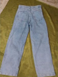 Wide Leg Light Wash Denim Jeans