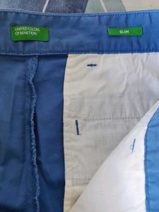 Stylish Blue Men&#39;s Casual Slim Fit Chinos