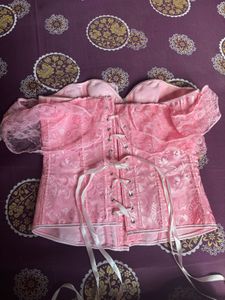 Pink Lace Corset Top