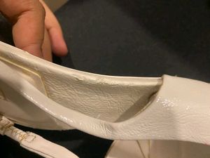 Zara white heeled slingback shoes