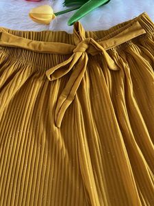 Yellow Shimmer Palazzo Pants
