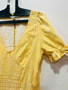 H&amp;M Yellow Gingham Dress