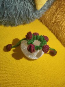 Viral Crochet Rose potli Pouch/earpodes pouch