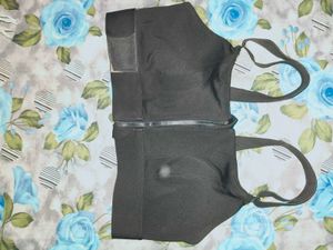 Black Zipper Front Sports Bra