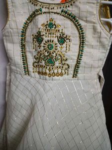 Embroidered Check Dress