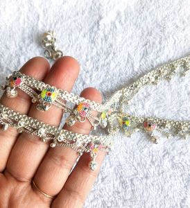 Pure Silver Anklet with Bells