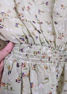 Floral Smocked Waist Long Sleeve Top