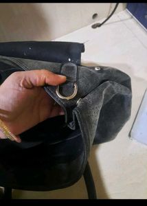 Vintage Gray Leather Purse