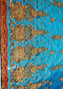 2 Combo Saree Embroidered Blue & Gold Sare