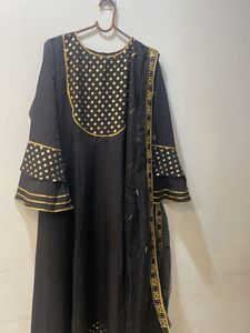 Black Anarkali With Dupatta