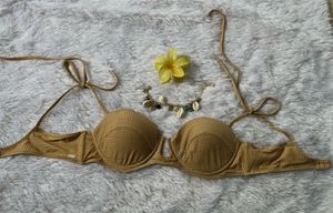 Padded Gathered Bikini Top