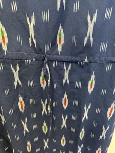 Size XL Lovely Ikat Print Blue Mayra Midi Dress