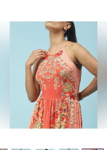 LABEL RITU KUMARFloral Print Fit &amp; Flare Dress