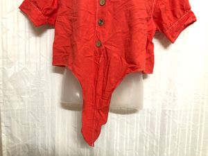 Zara Orange Short Sleeve Top