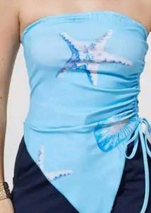 Cute Blue Starfish Tube Top