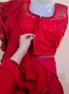 Price DropMaroon Ruffled Plazzo Dress💞❣️
