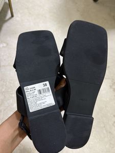 Chic Black Woven Sandals