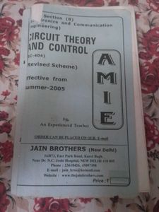 Circuit Theory And Control AMIE