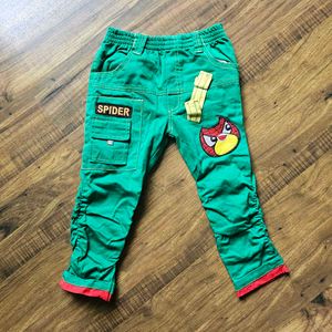 Patchwork Green Kids Pants