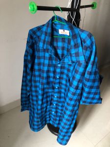 Blue Plaid Button Down Shirt