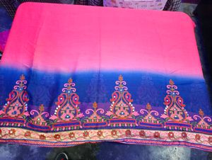 Elegant Pink &amp; Blue Saree