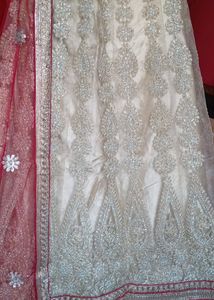 Beautiful Golden Lehnga With Red Dupatta